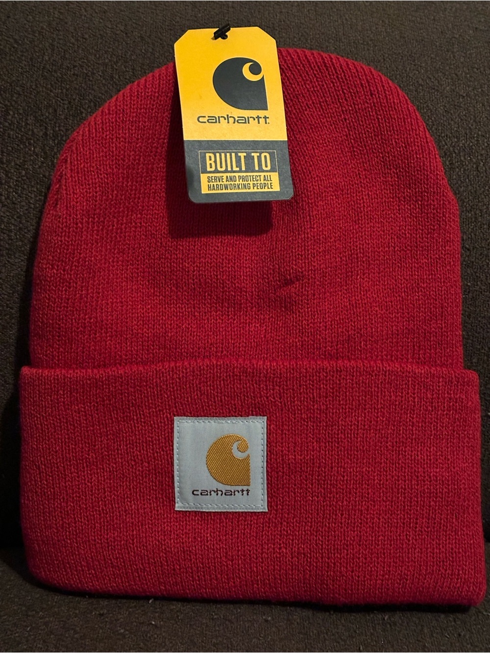 NWT Carhartt Men's Red Knit Cuffed Beanie.